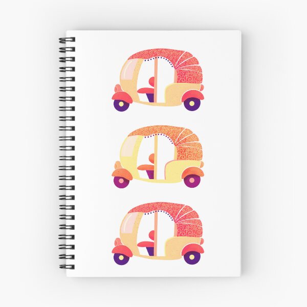 Item preview, Orange and red hippie rickshaws designed and sold by Home Cyn Home.