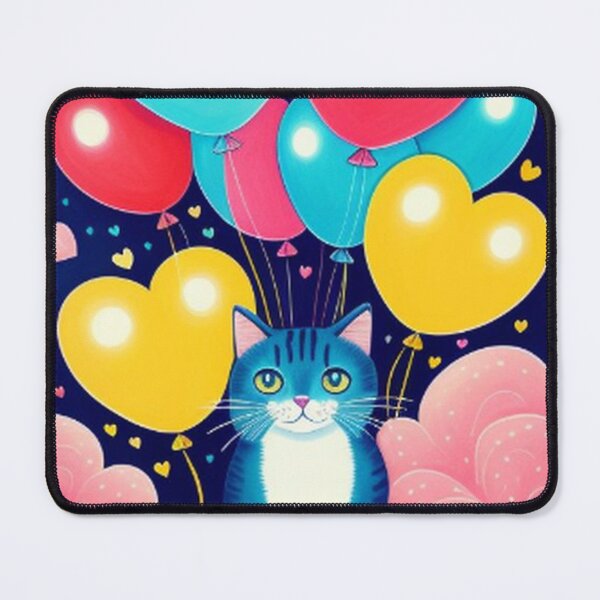 Item preview, Colorful Cute Cat Hearts and Balloons designed and sold by TheDarkWardrobe.