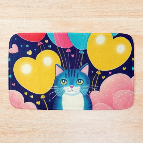 Item preview, Colorful Cute Cat Hearts and Balloons designed and sold by TheDarkWardrobe.