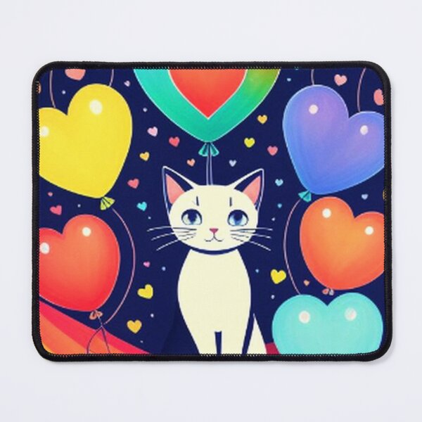 Item preview, Colorful Cute Cats Hearts Balloons and Rainbow designed and sold by TheDarkWardrobe.