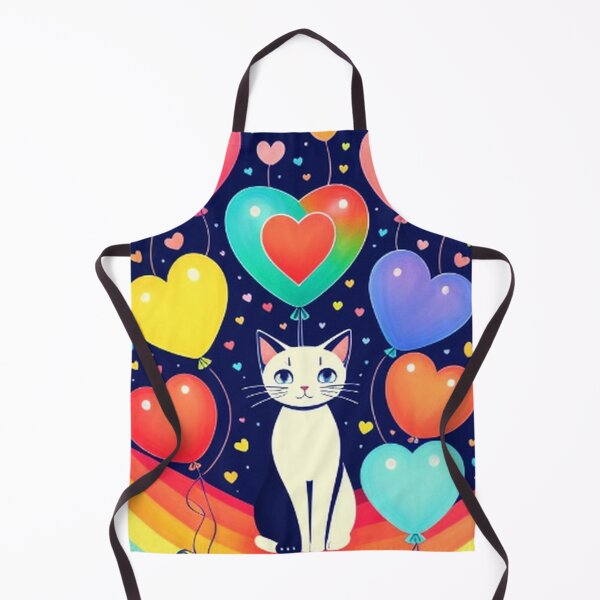 Item preview, Colorful Cute Cats Hearts Balloons and Rainbow designed and sold by TheDarkWardrobe.