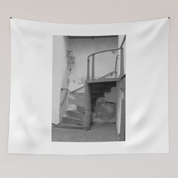 Item preview,  Intriguing Spiral Stair Case Against a Weathered Brick Wall designed and sold by BradKnorrArt.