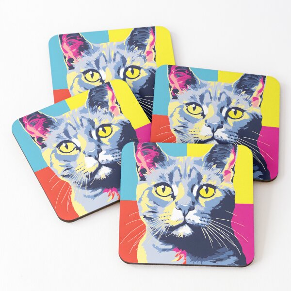 Item preview, american shorthair cat portraits drawing. animal colorful. Animal throw pillow.  designed and sold by formform.