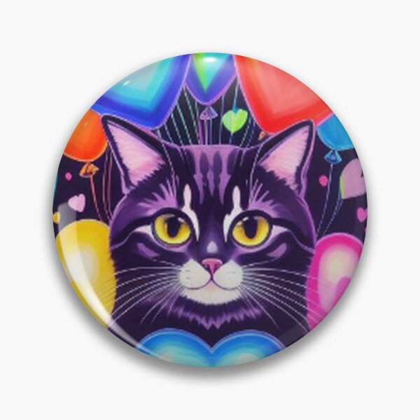 Item preview, Colorful Cute Cat Hearts Balloons and Rainbows designed and sold by TheDarkWardrobe.