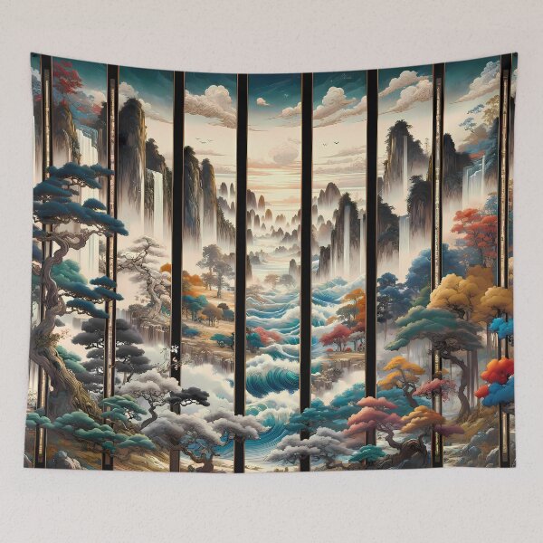Item preview, Re-envisioned Qi Baishi's 'Twelve Landscape Screens' designed and sold by nuxn.