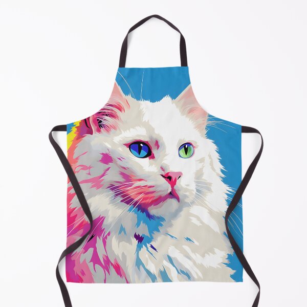 Item preview, turkish angora cat portraits drawing. animal colorful. Animal throw pillow. designed and sold by formform.