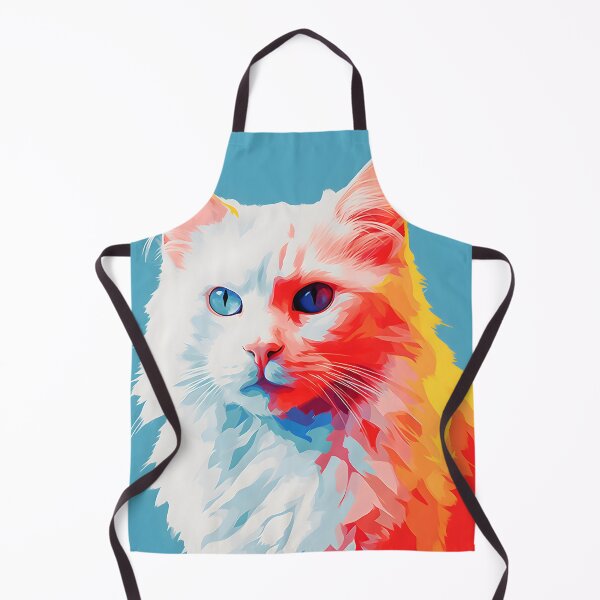Item preview, turkish angora cat portraits drawing. animal colorful. Animal throw pillow.  designed and sold by formform.