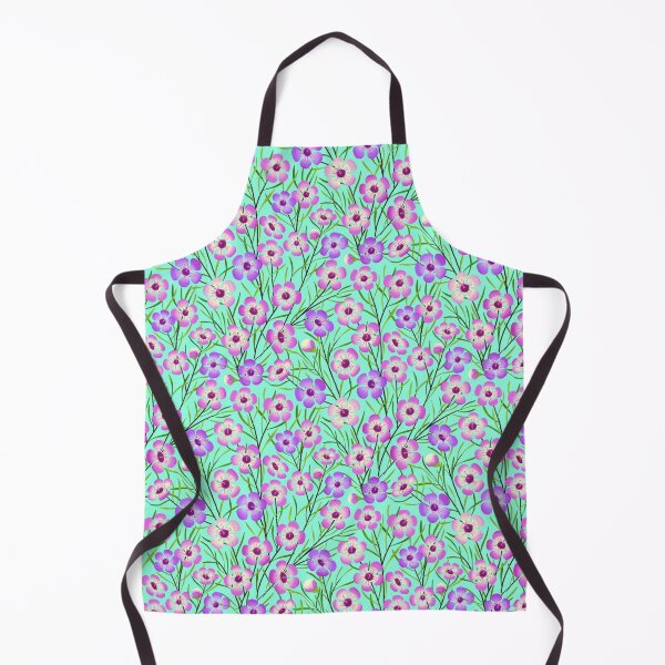 Item preview, Wildflower Australia Geraldton Wax floral on bright aqua designed and sold by ArtOfSmallJoys.