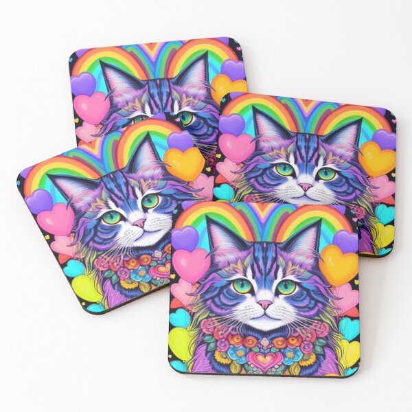 Item preview, Colorful Cute Cat Hearts and Rainbow designed and sold by TheDarkWardrobe.