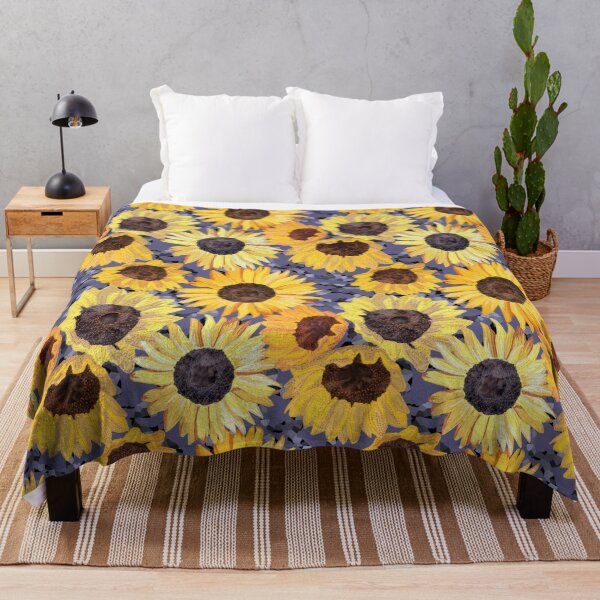 Item preview, Sunflowers on cornflower designed and sold by SCRAPPLIQUE.