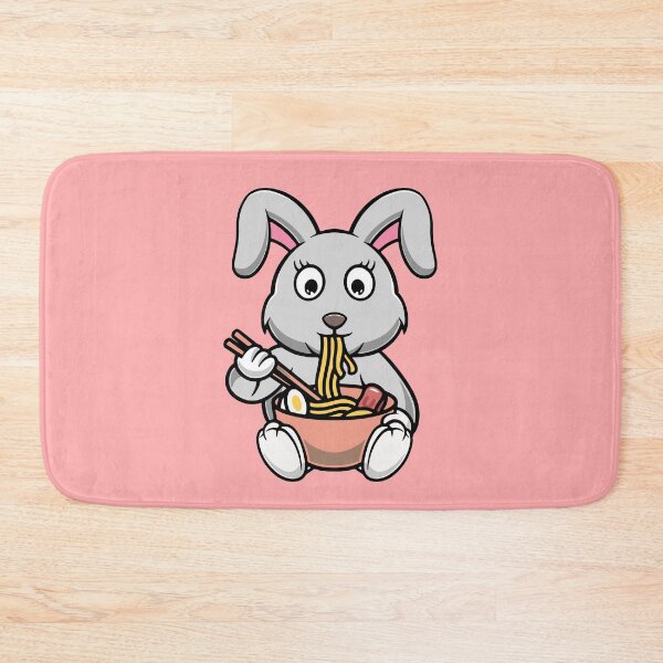 Item preview, Cute rabbit eating ramen noodles cartoon illustration designed and sold by cubbone.