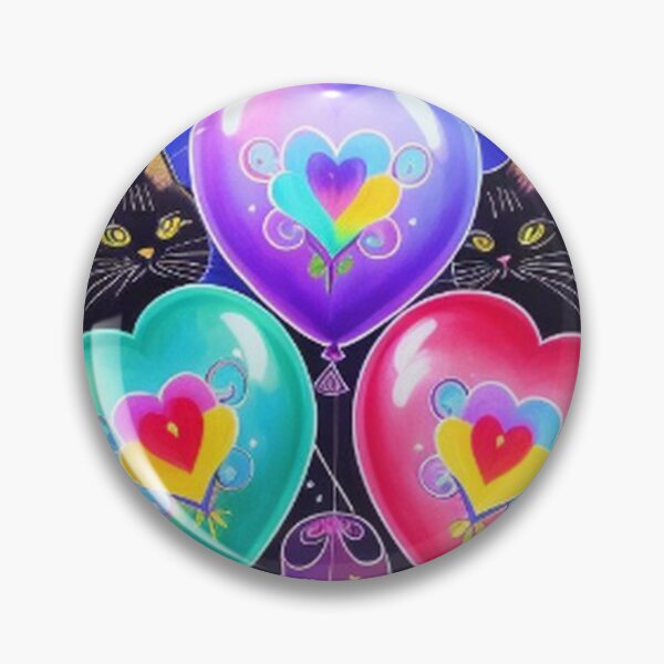 Item preview, Black Cats Hearts Balloons and Rainbow designed and sold by TheDarkWardrobe.