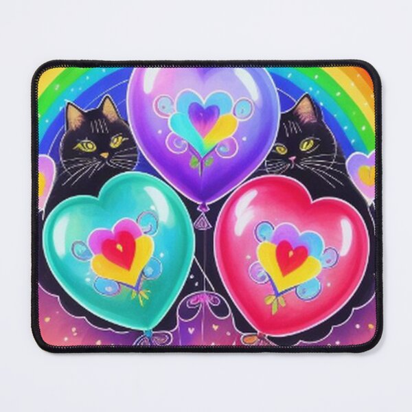 Item preview, Black Cats Hearts Balloons and Rainbow designed and sold by TheDarkWardrobe.
