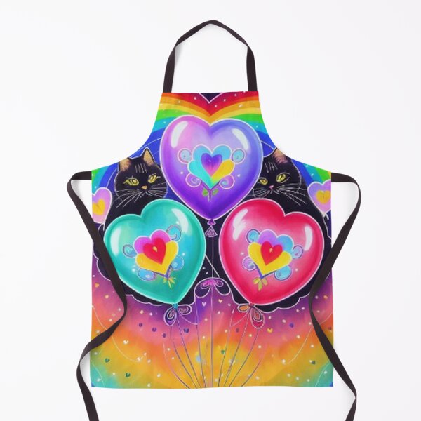 Item preview, Black Cats Hearts Balloons and Rainbow designed and sold by TheDarkWardrobe.