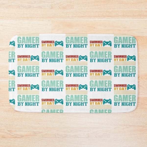 Item preview, Swimmer By Day Gamer By Night Gamer & Swimmer Retro Vintage designed and sold by roboartpixel.