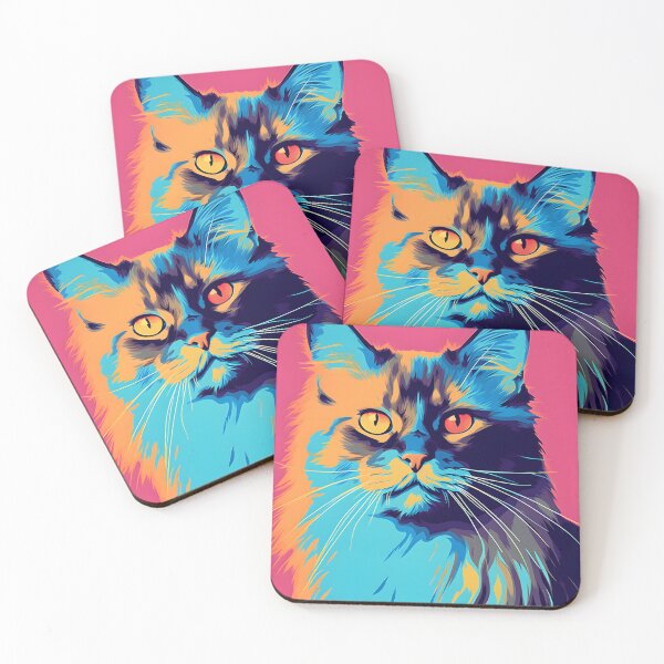 Item preview, Somali cat portraits drawing. animal colorful. Animal throw pillow.  designed and sold by formform.
