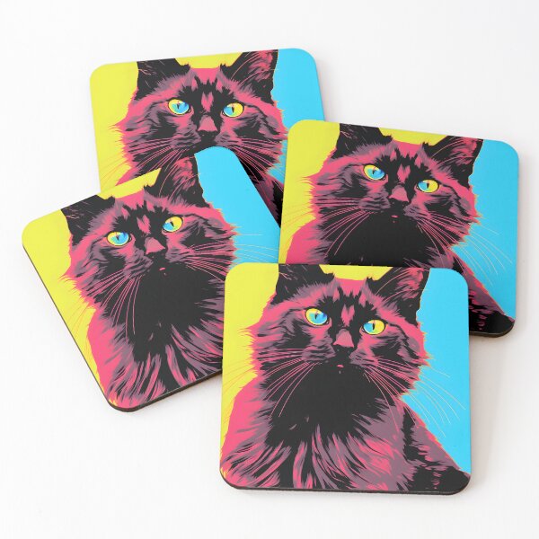 Item preview, Somali cat portraits drawing. animal colorful. Animal throw pillow.  designed and sold by formform.
