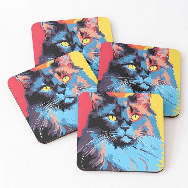 Item preview, Somali cat portraits drawing. animal colorful. Animal throw pillow.  designed and sold by formform.