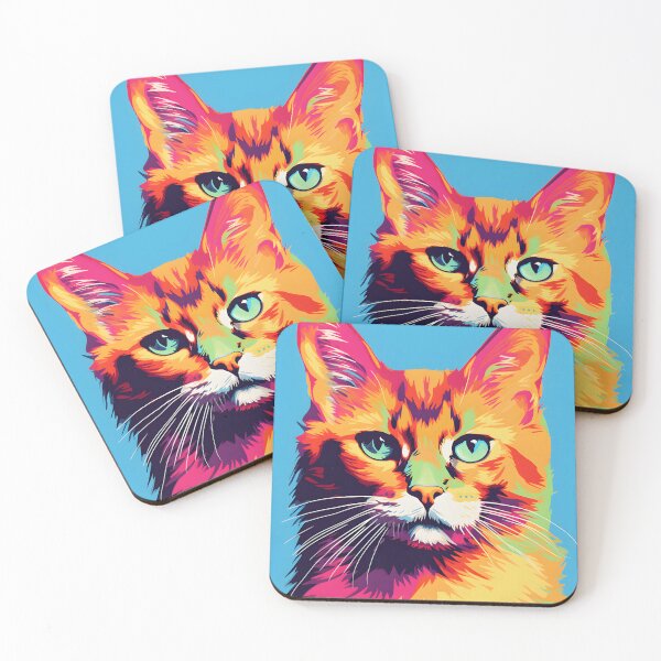 Item preview, Somali cat portraits drawing. animal colorful. Animal throw pillow.  designed and sold by formform.