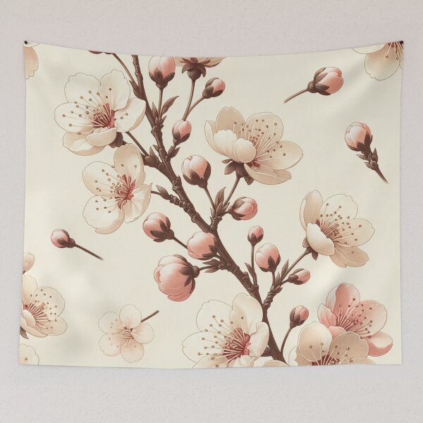 Item preview, Cherry Bloosom Pattern Print designed and sold by PinUpPizzazz.