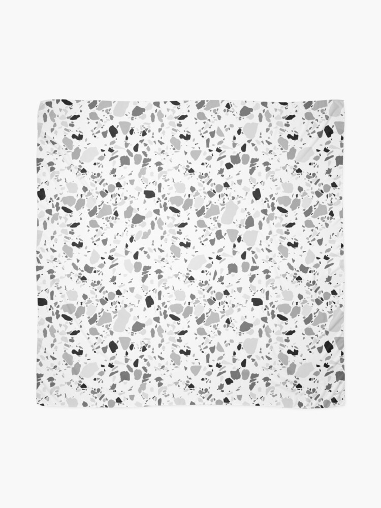 Alternate view of Terrazzo pattern in black and white in pencil Scarf