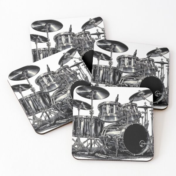 Item preview, Black & Chrome Drumset  designed and sold by RapTops.