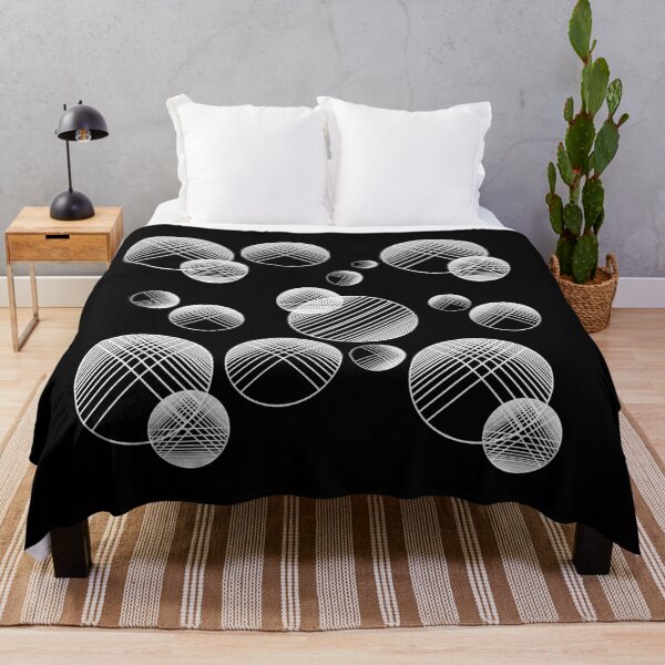 Item preview, Monochrome geometric pattern with circles and lines. Black and white designed and sold by KateQR.