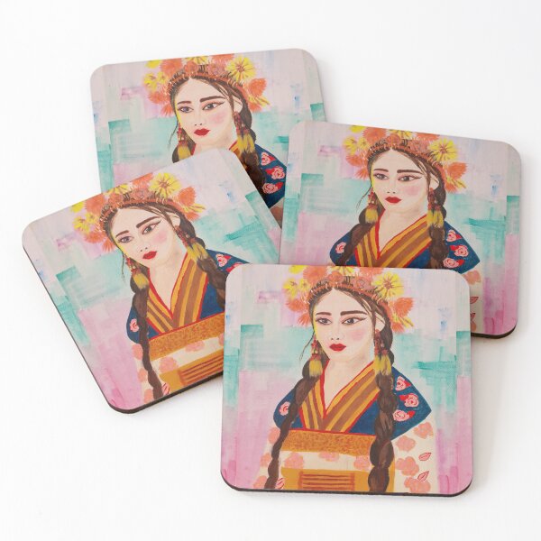 Item preview, Asian beauty with flower crown  designed and sold by Kiruthikaarts.
