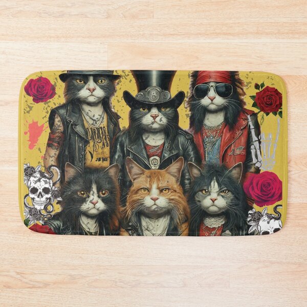 Item preview, Claws & Roses | Rock band parody designed and sold by Feline Rockstars.