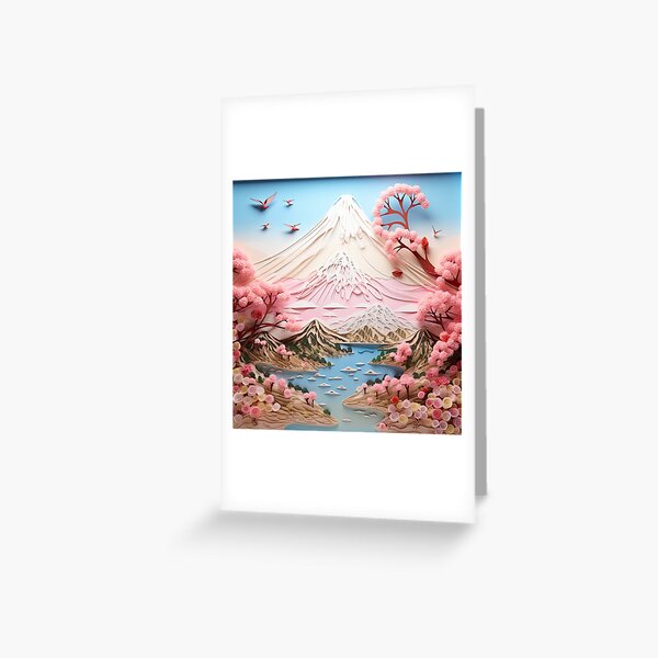 Item preview, Japanese Paper Quilling Mount Fuji Design 3 designed and sold by Charlies-Artbox.