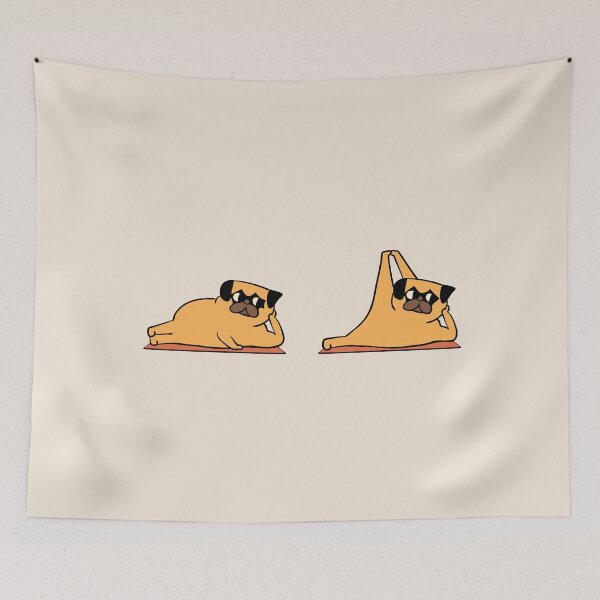 Item preview, Pug Yoga Sleeping Vishnu Pose designed and sold by Huebucket.