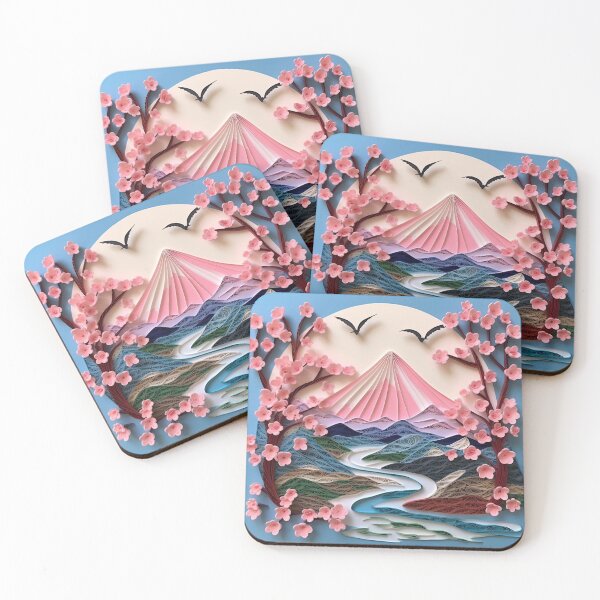 Item preview, Japanese Paper Quilling Mount Fuji Design 4 designed and sold by Charlies-Artbox.