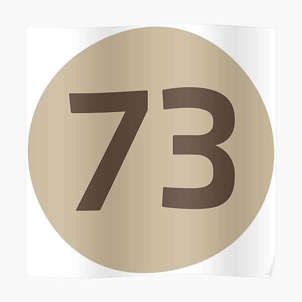 "73 The Best Number Big Bang Numbers Puzzle Theory" Poster by HelenStorm Redbubble
