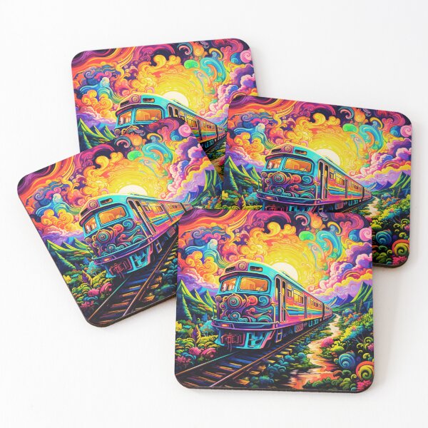 Item preview, Colorful Train in Space Art designed and sold by JustArtDesign9.
