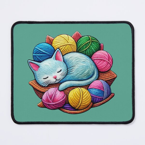 Item preview, Cat Sleeping On Yarn Ball Stash designed and sold by Lelijo.