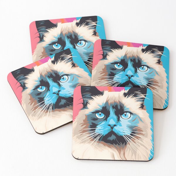 Item preview, birman cat portraits drawing. animal colorful. Animal throw pillow.  designed and sold by formform.