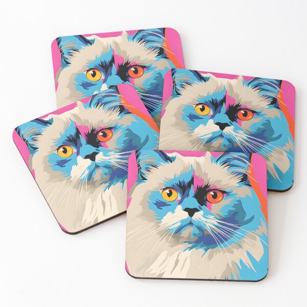 Item preview, birman cat portraits drawing. animal colorful. Animal throw pillow.  designed and sold by formform.