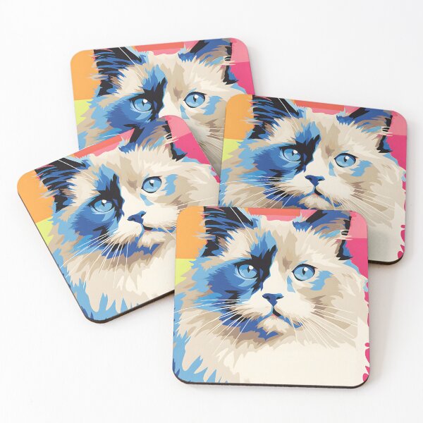 Item preview, birman cat portraits drawing. animal colorful. Animal throw pillow.  designed and sold by formform.