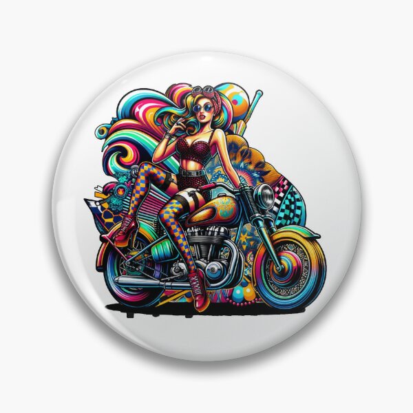 Aperçu de l'œuvre Pin-Up sur moto créée et vendue par RetroPop23.