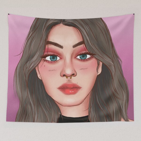 Item preview, Pretty Female Portrait Artwork designed and sold by maulaniism.