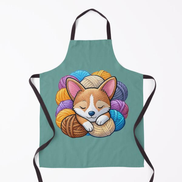 Item preview, Corgi Sleeping On The Pile of Yarn Ball Stash designed and sold by Lelijo.