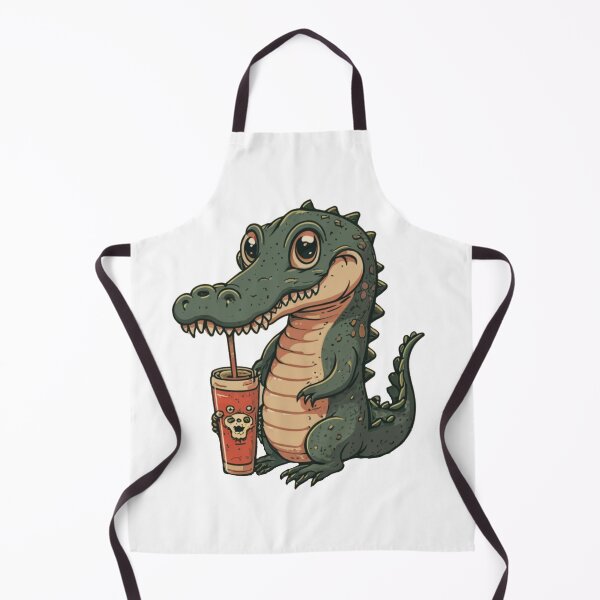 Item preview, crocodile drinking red shake designed and sold by bukajart.