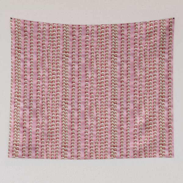 Item preview, Strings of Pearls on Pink Fabric designed and sold by SimoneBalman.