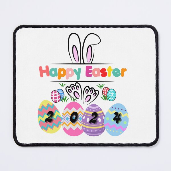 Item preview, happy easter 2024 , easter pattern , eggs, bunny, colorful, trendy designed and sold by helkav.