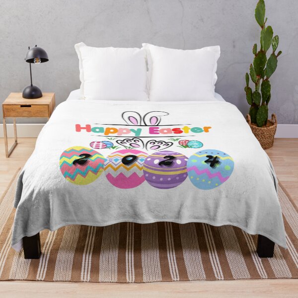 Item preview, happy easter 2024 , easter pattern , eggs, bunny, colorful, trendy designed and sold by helkav.