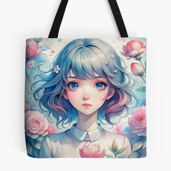 Item preview, Kawaii Anime Girl in Floral Paradise designed and sold by CutesyKoala.