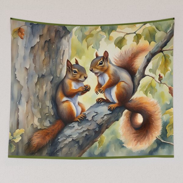 Item preview, Red Squirrels in a Tree - British Wildlife designed and sold by Country-Artist.
