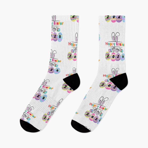 Item preview, happy easter 2024 , easter pattern , eggs, bunny, colorful, trendy designed and sold by helkav.