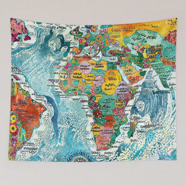 Item preview, Watercolor World Map designed and sold by ArtsyWishy.