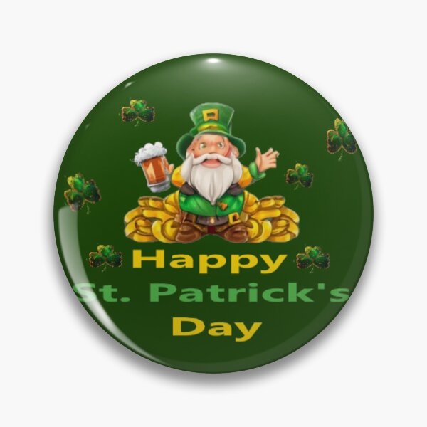 Artikelvorschau, Kobold mit Kleeblatt und Text „Happy St. Patrick's Day“ entworfen und verkauft von Tomasz Siennicki.